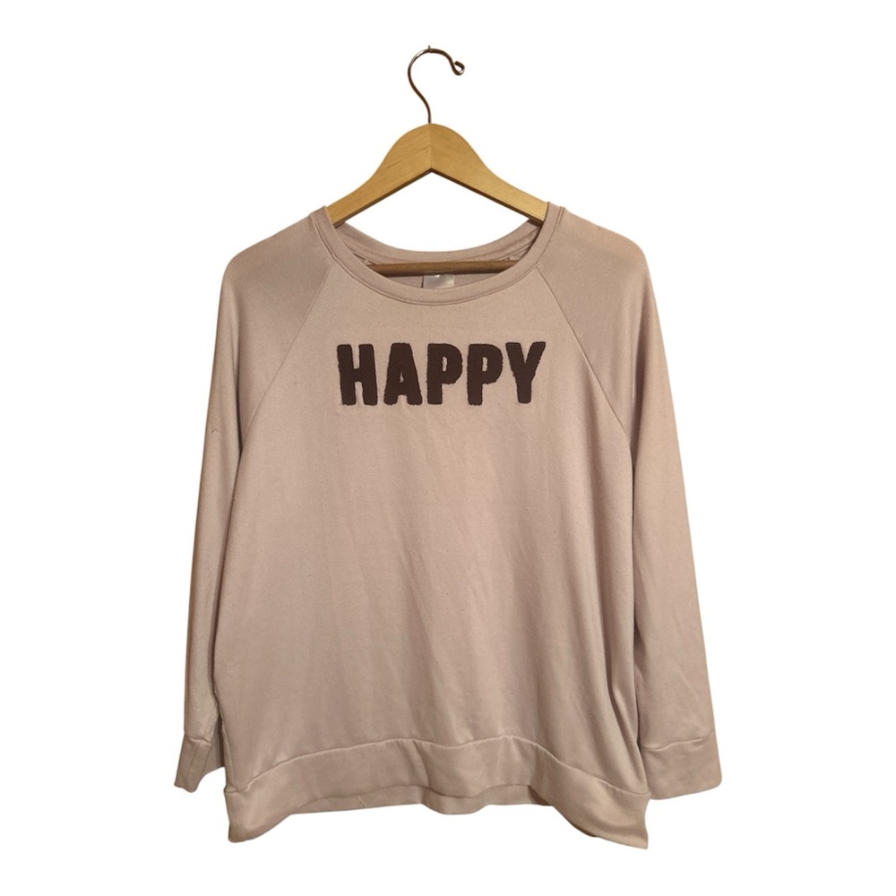 Secret Treasures “Happy” Purple Pullover Sleep Top Women’s Size Large - Picture 1 of 4
